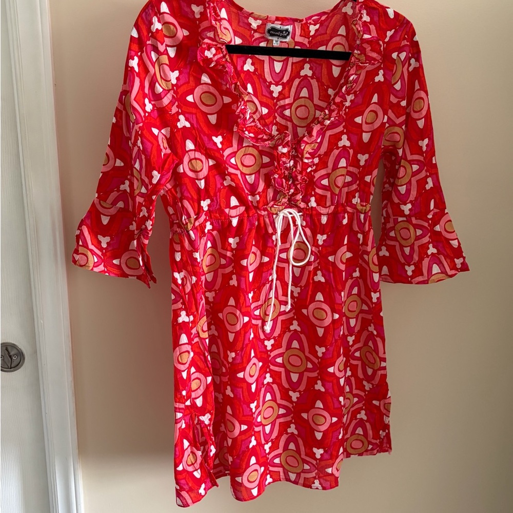 Mud Pie Red and Pink Patterned Tunic